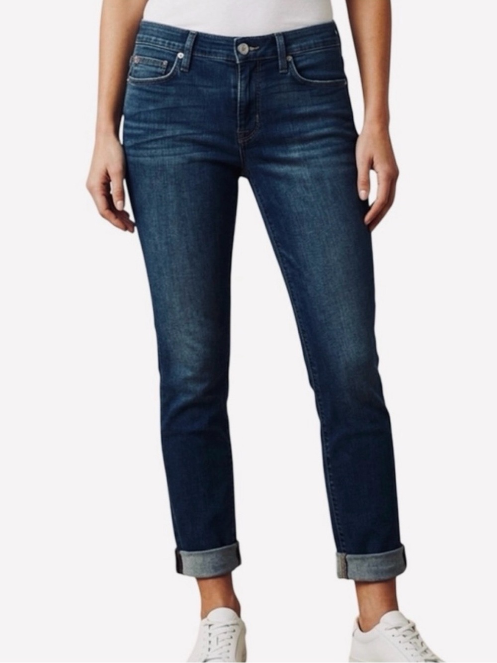 Hudson Bacara Crop Straight Leg Jeans Stretch denim Dark Wash Cuffed Denim 2